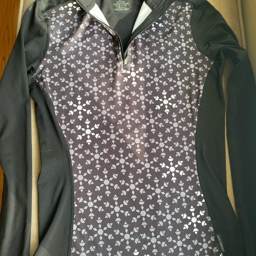 Hot Chillys Women’s Mid-Weight Base Layer Top Black Quarter Zip Top NEW Small - Picture 3 of 8